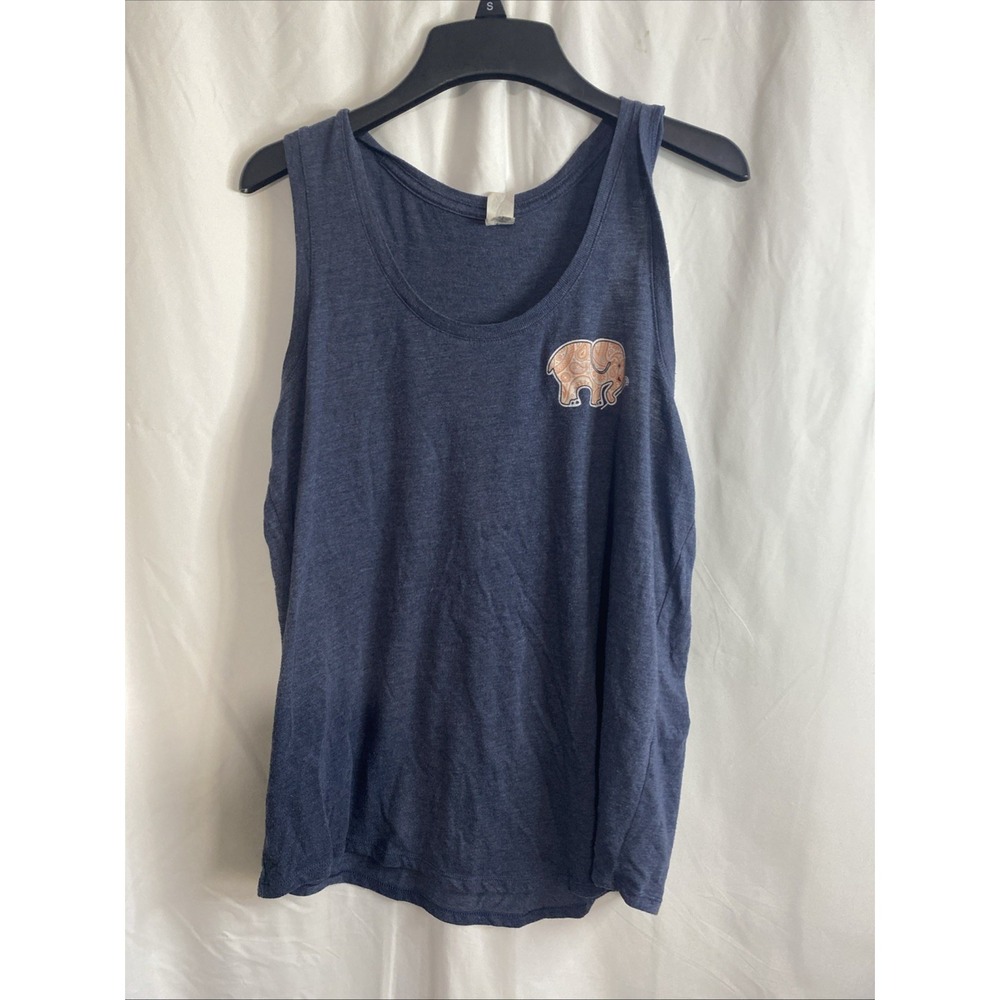 Ivory Ella Tank Top Womens Small Blue Good Paisley Elephant Lacrosse Racerback - Picture 5 of 10